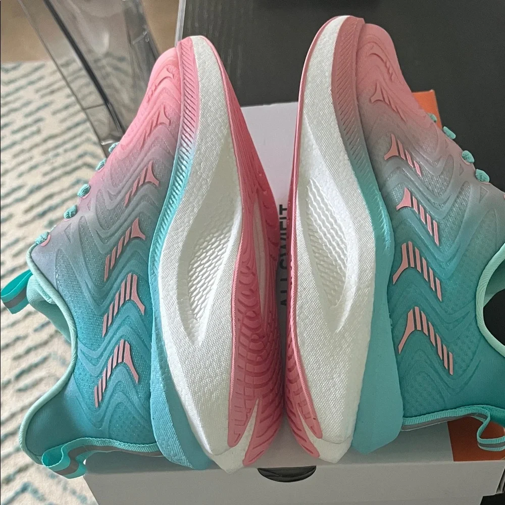 Allswifit Vibrant Pink and Blue Women's Sneakers - Picture 3 of 6